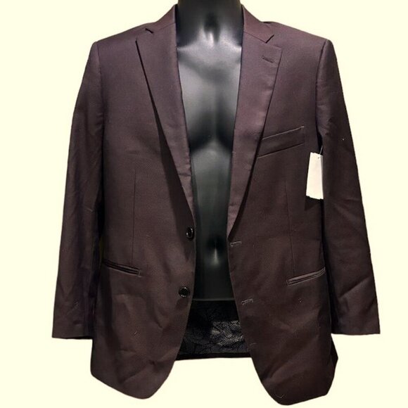 Indochino MensBrown Burgundy Yaletown 48 Wool Sport Coat Blazer - Picture 1 of 2
